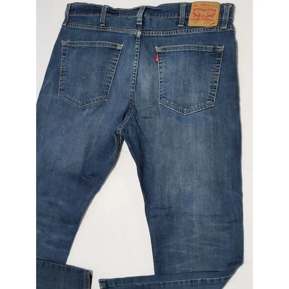 Levi's 502 Regular Taper Stretch Denim  Blue Jeans  Size Men's 38x30 Water  less